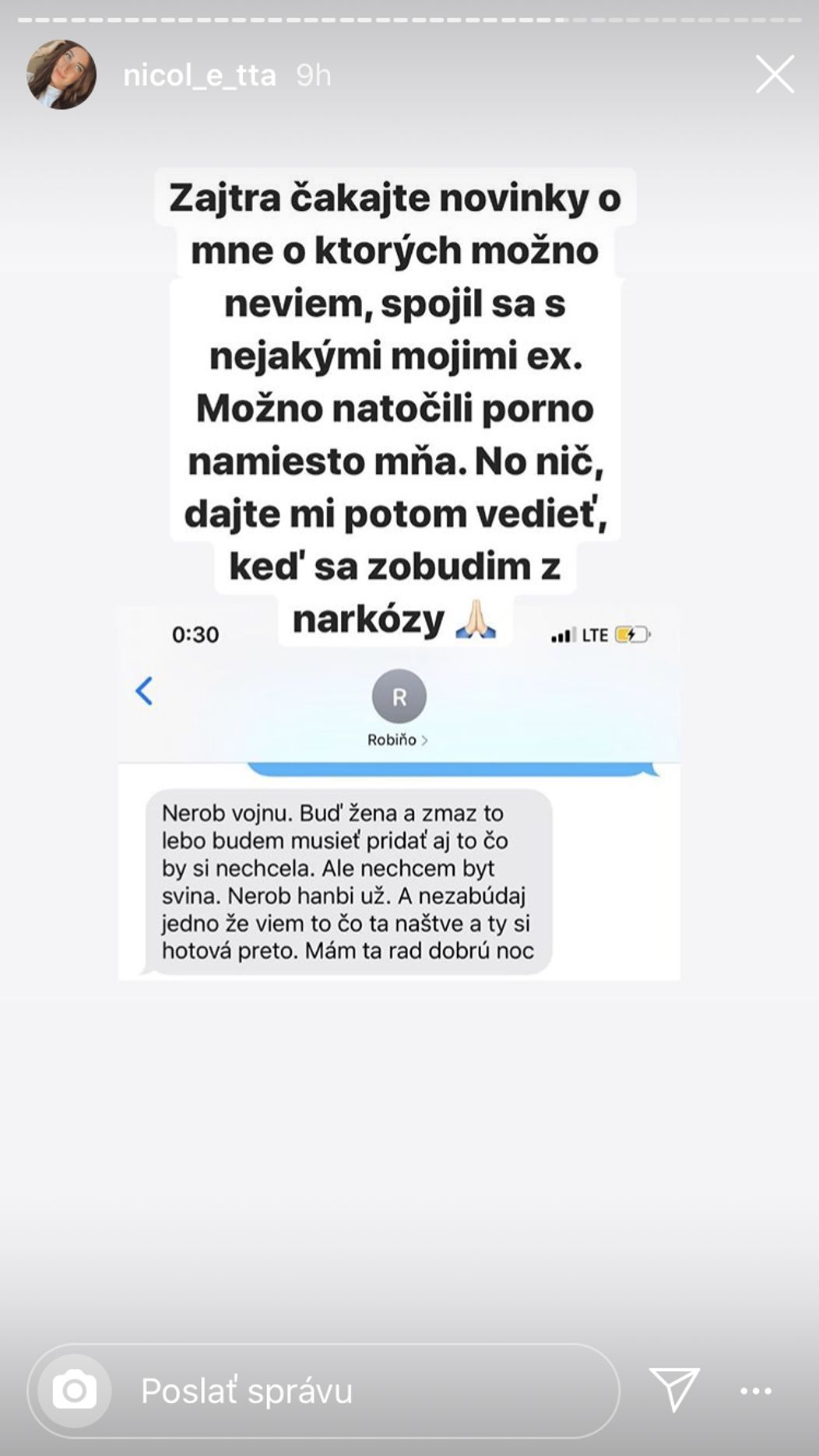 Komunikácia medzi Nicolettou a Martinom