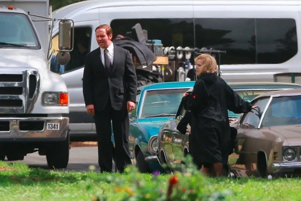 Christian Bale a Amy Adams na nakrúcaní filmu Backseat