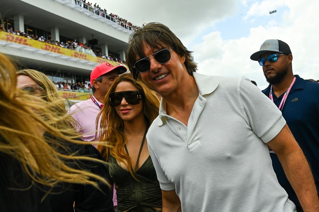 Shakira a Tom Cruise na Veľkej cene Miami
