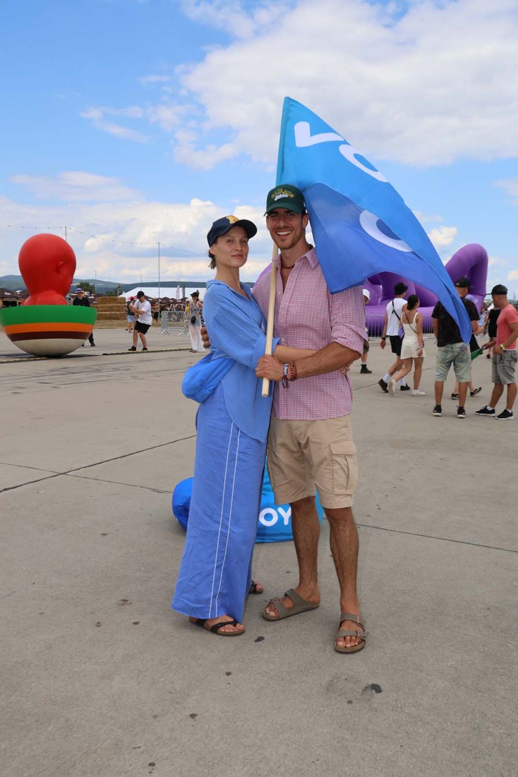 Adam Bardy s manželkou Bibi na festivale Grape