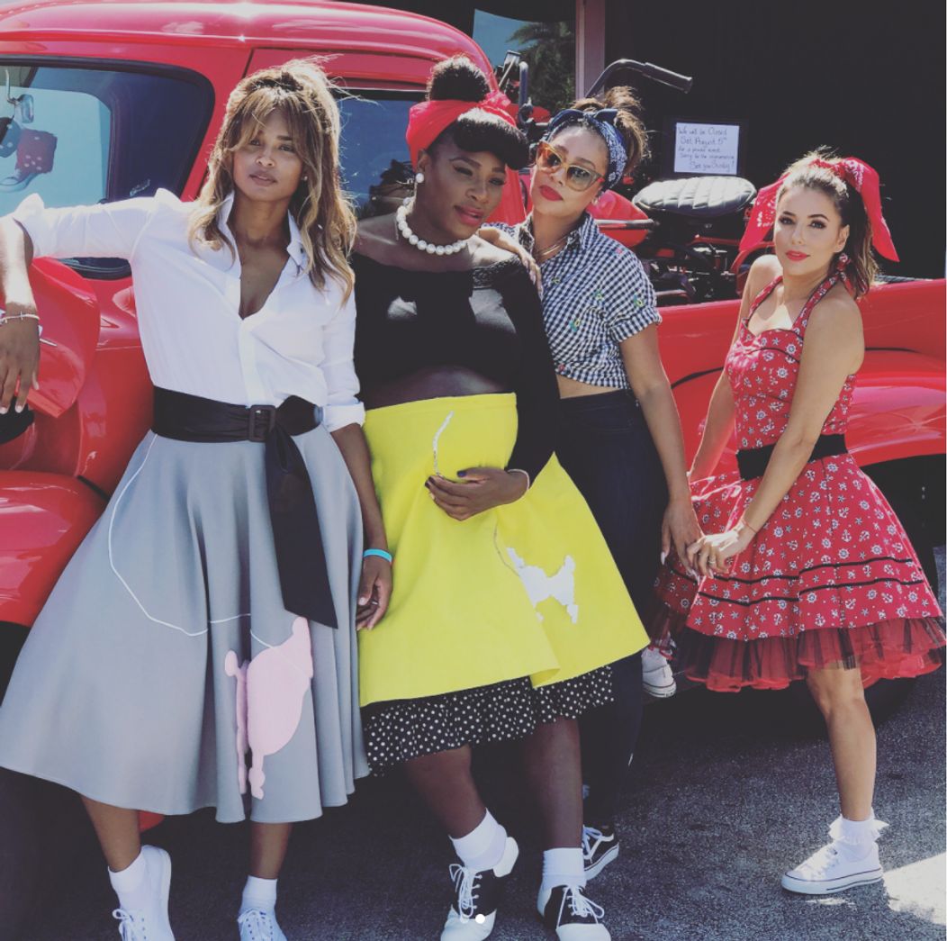 Serena Williams s kamarátkami Ciarou, Kelly Rowland a Evou Longoriou