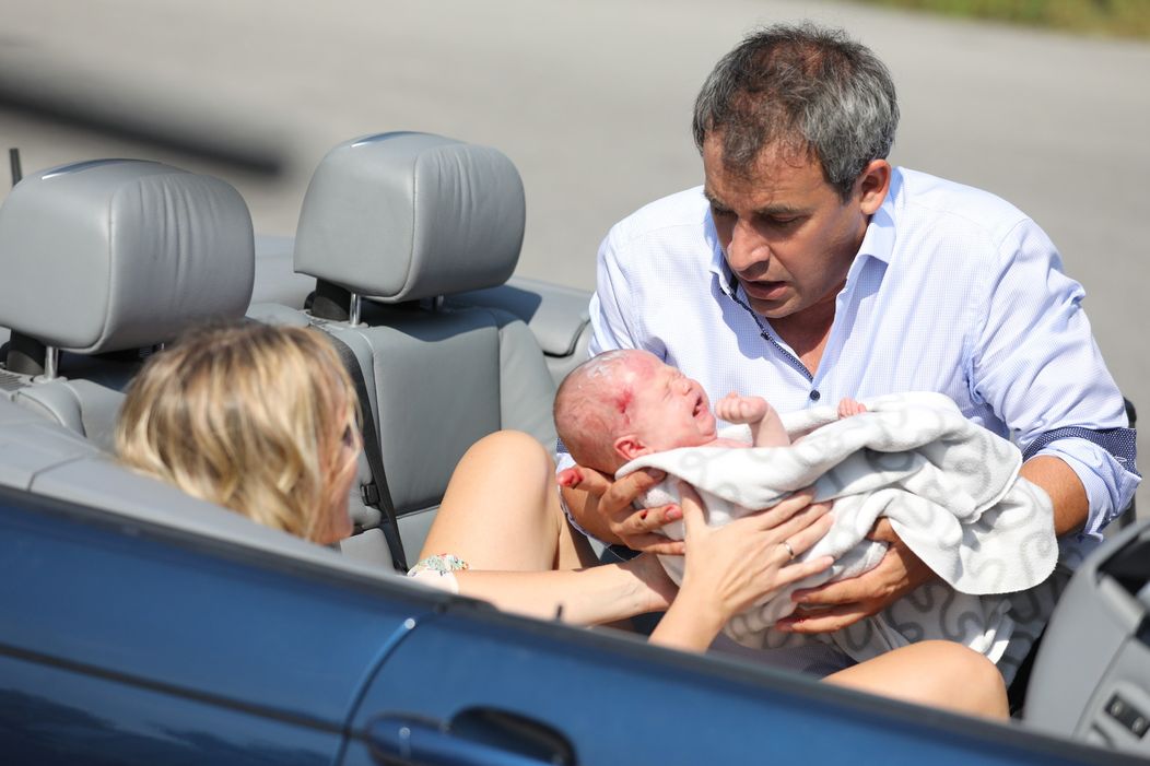 Nakrúcanie seriálového pôrodu.