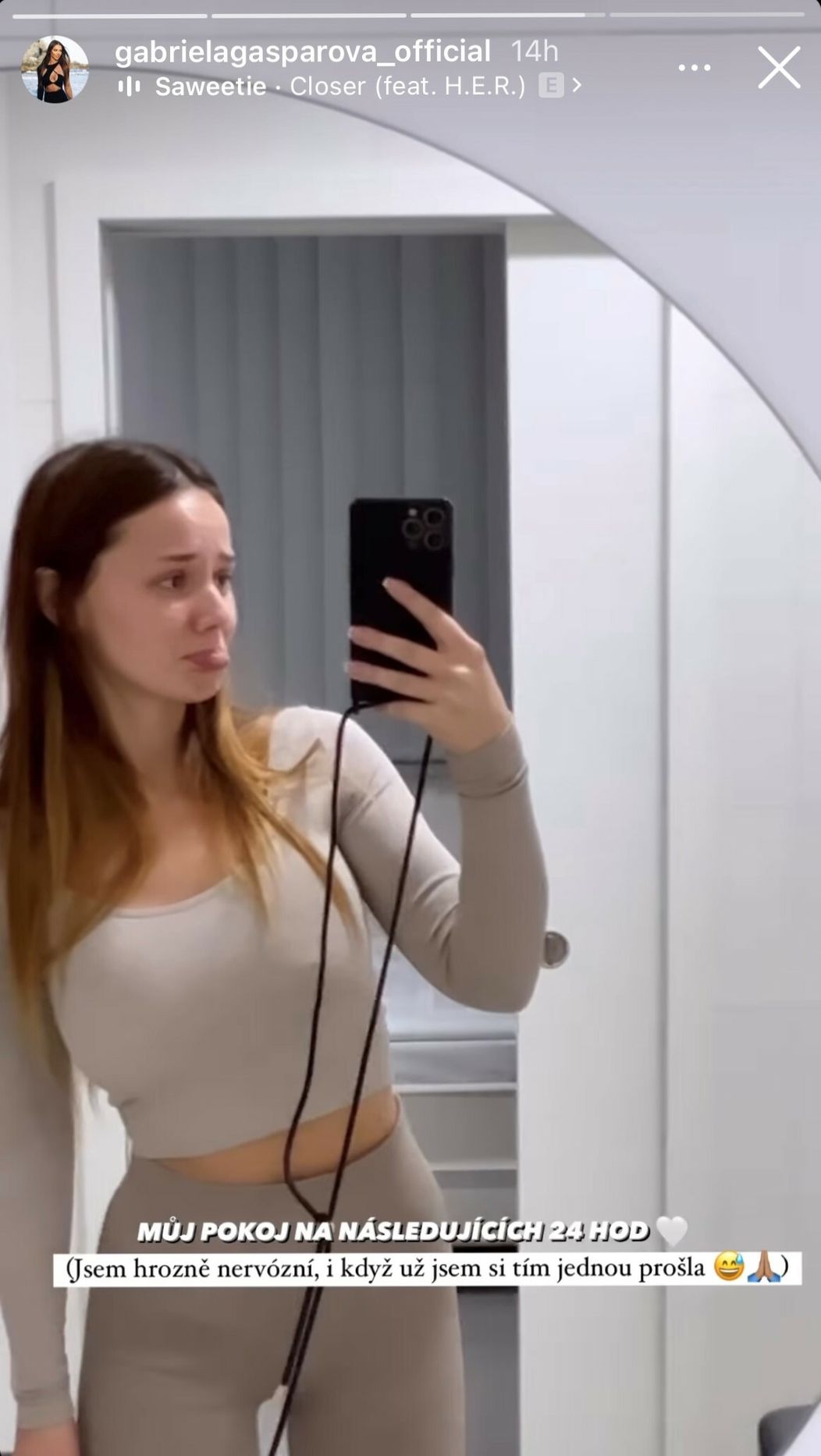 Gabriela v nemocnici 