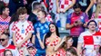 Ivana Knoll - najznámejšia fanúšička Chorvátska počas zápasu proti Španielsku.