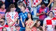 Ivana Knoll - najznámejšia fanúšička Chorvátska počas zápasu proti Španielsku.