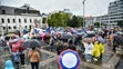 Protest pred Prezidentským palácom.