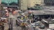 Pohľad na stanicu vlaku Hoboken, kde sa vykoľajil vlak spájajúci New York s New Jersey.