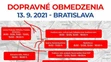 Pondelkové dopravné obmedzenia v Bratislave.