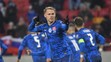 Ondrej Duda sa teší po strelení vyrovnávajúceho gólu v kvalifikácii MS 2022 proti Slovinsku.