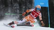 Petra Vlhová na trati obrovského slalomu v Aare.