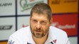 Kapitán HC Slovan Bratislava Michal Sersen počas tlačovej konferencie pred štartom sezóny.