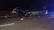 Zdemolované auto po nehode pri Kráľovej nad Váhom.
