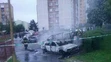 Zhorené autá na košickom Sídlisku Ťahanovce.