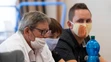 Na snímke zľava Zlatica Kušnírová, matka zavraždenej Martiny Kušnírovej, rodina Jána Kuciaka - Mária Kuciaková (sestra), Jozef K