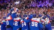 Slováci oslavujú víťazstvo nad USA na MS 2024.