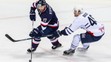 Slovanista Ľubomír Višňovský a Alexandre Bolduc HC Slovan Bratislava - Medveščak Záhreb.