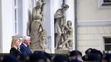 Nemecký prezident Frank-Walter Steinmeier víta slovenskú prezidentku Zuzanu Čaputovú v rámci jej návštevy Nemecka 9. apríla 2024 v Berlíne.