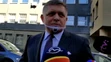 Predseda opozičného Smeru-SD Robert Fico odchádza z budovy Prezídia Policajného zboru.