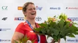 Na snímke olympijská víťazka v streľbe Zuzana Rehák Štefečeková počas tlačovej konferencie po návrate do vlasti.