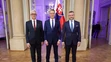 Kandidáti na prezidenta Ivan Korčok a Peter Pellegrini s moderátorom Michalom Kovačičom.