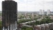 Vyhorená výšková obytná budova Grenfell Tower v západnej časti Londýna