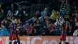 Barcelonské hviezdne trio oslavuje gól do siete Arsenalu počas osemfinále LM.