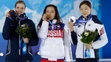 Carolina Kostnerová (bronz), zlatá Adelina Sotnikovová (Rusko) a strieborná Yu Na Kim (Kórea).
