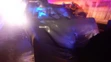 Zničené auto na R1 sa po kolízii so zverou. 
