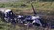 Vrak havarovaného vojenského vrtuľníka, ktorý sa zrútil pri obci Hradisko v okrese Prešov 