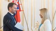 Prezidentka SR Zuzana Čaputová a predseda hnutia OĽaNO Igor Matovič počas tlačovej konferencie po prijatí v Prezidentskom paláci 4. marca 2020 v Bratislave.