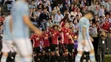 Radosť hráčov ManUtd po góle v semifinále EL proti Celte Vigo.