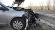 Záber na rozbitý motor po nehode vo Váhovciach.