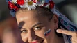 Slovenská fanúšička pred zápasom s Francúzskom.
