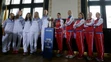 České a ruské hráčky pred finále Pohára federácie.