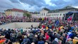Účastníci protivládneho stretnutia občanov SR na Hodžovom námestí 20. septembra 2022 v Bratislave.