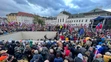 Účastníci protivládneho stretnutia občanov SR na Hodžovom námestí 20. septembra 2022 v Bratislave.