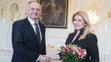 Predseda Za ľudí Andrej Kiska na stretnutí s prezidentkou Zuzanou Čaputovou.