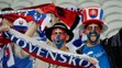 Na snímke fanúšikovia Slovenska pred zápasom B-skupiny medzi Ruskom a Slovenskom.