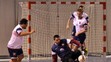 Brankár slovenskej reprezentácie Michal Baran v zápase s Čiernou Horou na ME kňazov v halovom futbale.