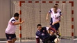 Brankár slovenskej reprezentácie Michal Baran v zápase s Čiernou Horou na ME kňazov v halovom futbale.