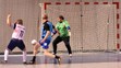 Vladyka Milan Chautur strieľa na bránku Čiernej Hory na ME kňazov v halovom futbale.
