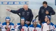 Hore vľavo tréner Craig Ramsay a vpravo asisitent Andrej Podkonický, dole zľava Martin Bakoš, Matúš Sukeľ, Rastislav Špirko a Ra