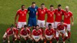 Hráči Walesu pred duelom na ME proti Walesu.