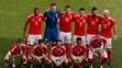 Hráči Walesu pred duelom na ME proti Walesu.