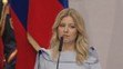Zuzana Čaputová počas prvého prejavu.