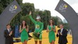 Peter Sagan pózuje po zisku zeleného dresu