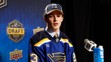 Dalibor Dvorský vystúpil pred médiami po tom, ako bol na NHL draft 2023 vybratý St. Louisom.