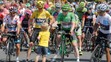 Najlepší jazdci pred 11. etapou TdF – (zľava) Richie Porte, Chris Froome, Andre Greipel a Nairo Quintana pred Petrom Saganom..