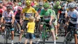 Najlepší jazdci pred 11. etapou TdF – (zľava) Richie Porte, Chris Froome, Andre Greipel a Nairo Quintana pred Petrom Saganom..