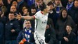 Zlatan Ibrahimovič oslavuje druhý gól proti Chelsea v odvete osemfinále LM proti Chelsea Londýn.